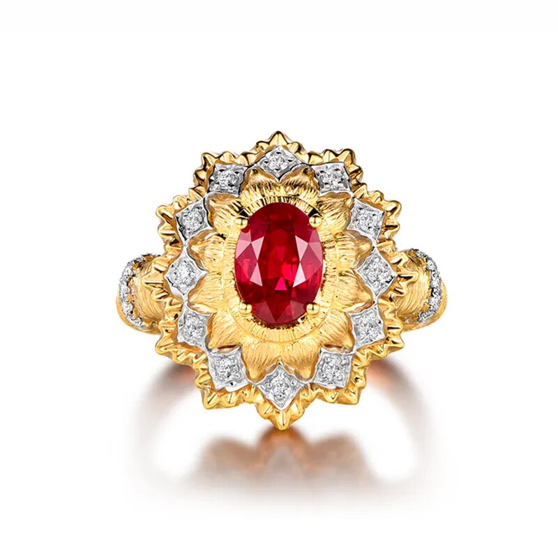 Vintage Luxury Designer Artificial Ruby Rings For Women