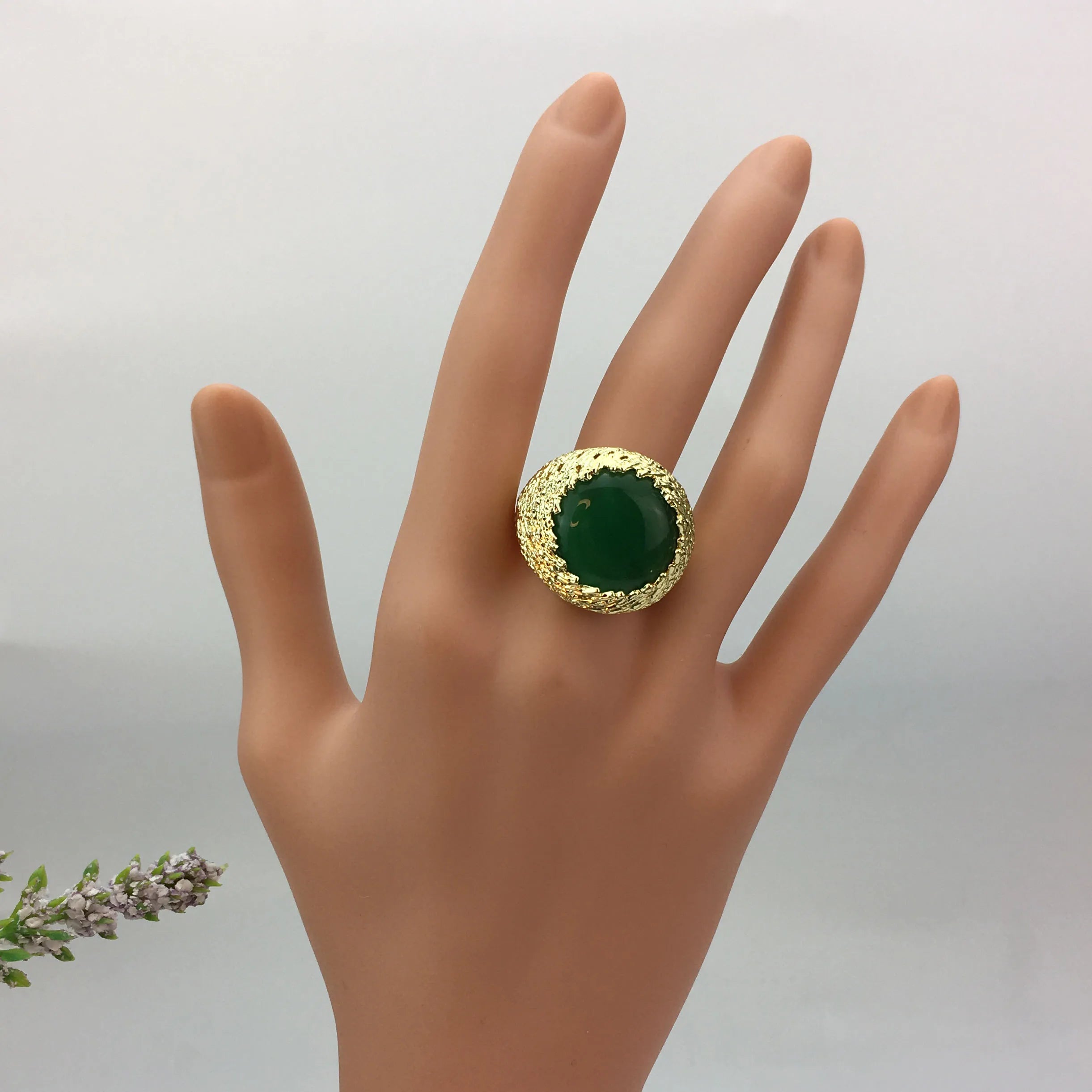 Luxury Gold Plated Colorful Ring Fashion  Big Rings for Women Gifts