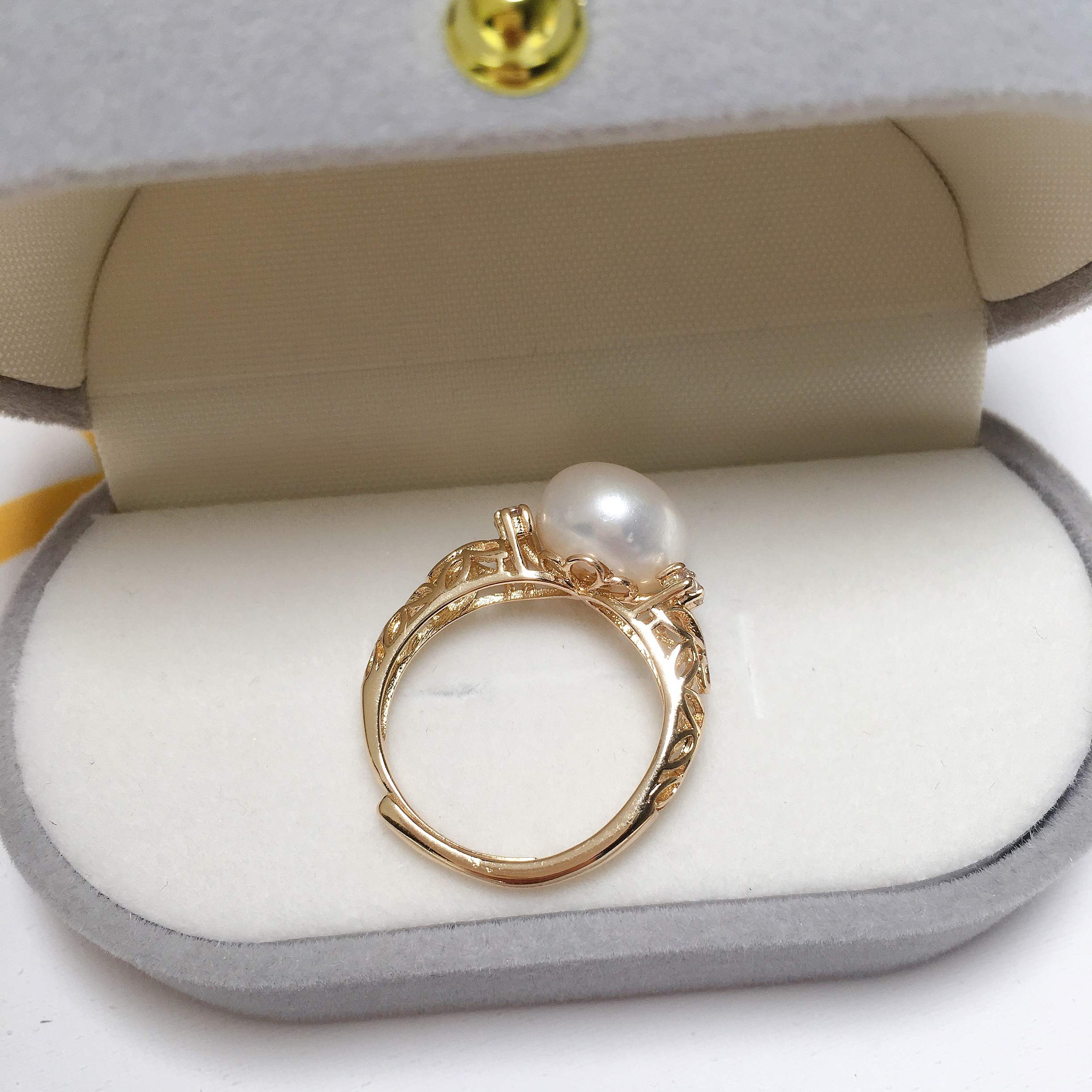 New Fine Pearl Ring 100% Real Natural Freshwater Pearl Design Ring