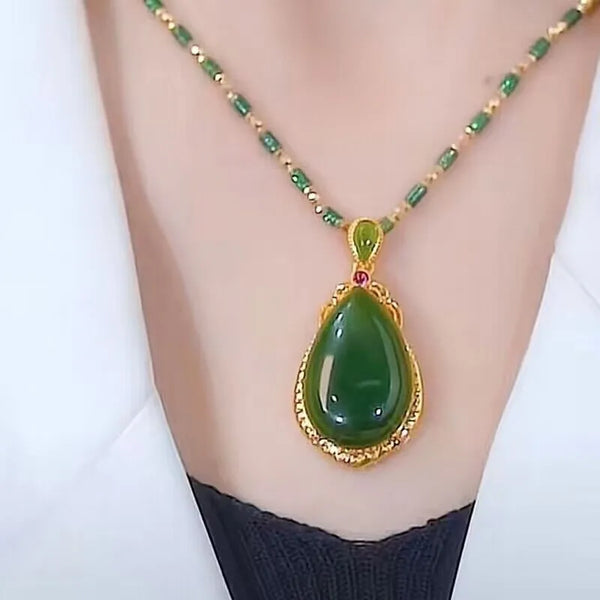 Fashion vintage imitation Wada Jade Rabbit charm women's necklace