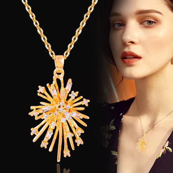 Blooming Fireworks Shaped Pendant Necklace For Women