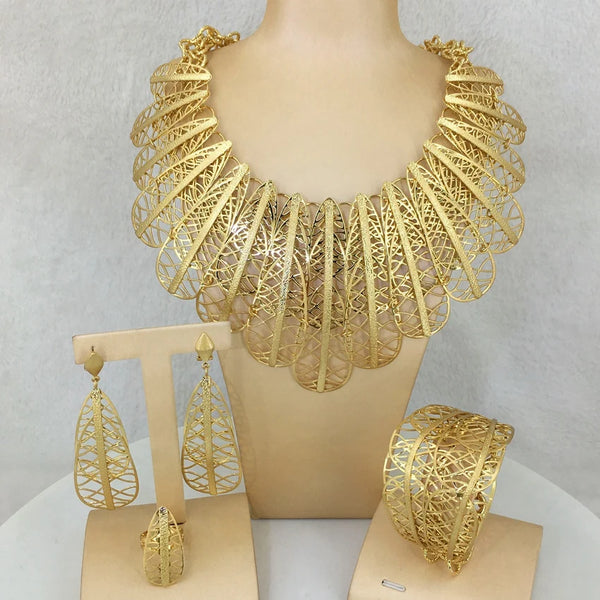 Huge Jewelry Brazilian Gold Plated Jewelry Sets High Quality African Jewelry for Women