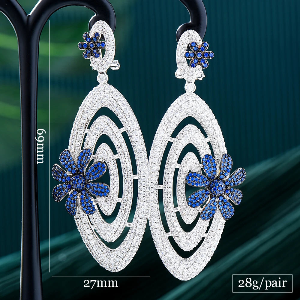 Luxury Gorgeous Charm Earrings for Women Bridal Shiny Drop Dangling Earrings