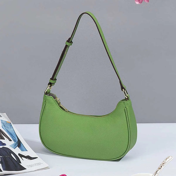 Fashion Designer Bags Genuine Leather Half Moon Unique Underarm Shoulder Hand Bag