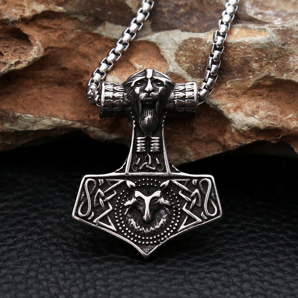 New Vintage Stainless Steel Viking Anchor Pendant Necklace For Men