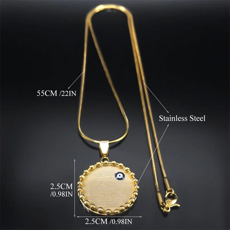 Islamic Muslim Allah Quran Pendant Necklace for Men Women