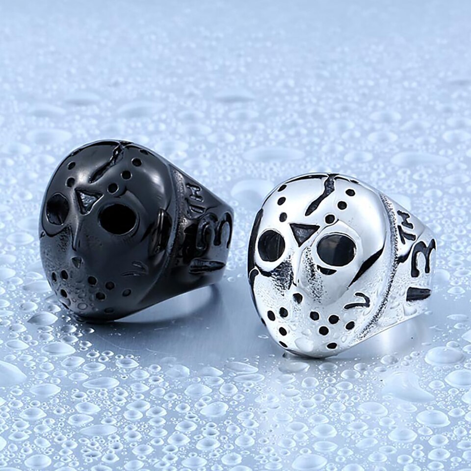 Punk Vintage Black Friday Killer Jason Mask Ring For Men