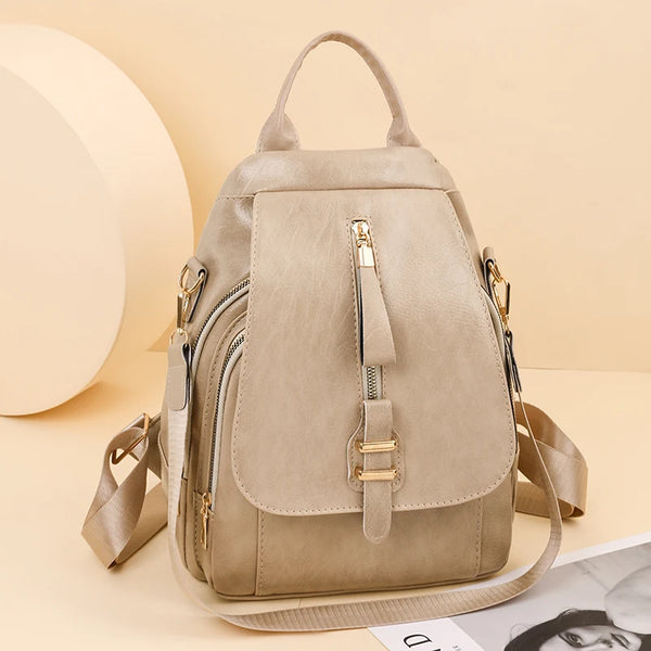 New Women Backpacks High Quality Leather School Backpacks for Girls