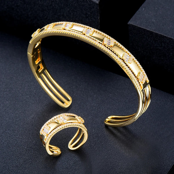 Luxury DIY Trend Stackable Bangle Ring Set Fashion Jewelry Sets For Women