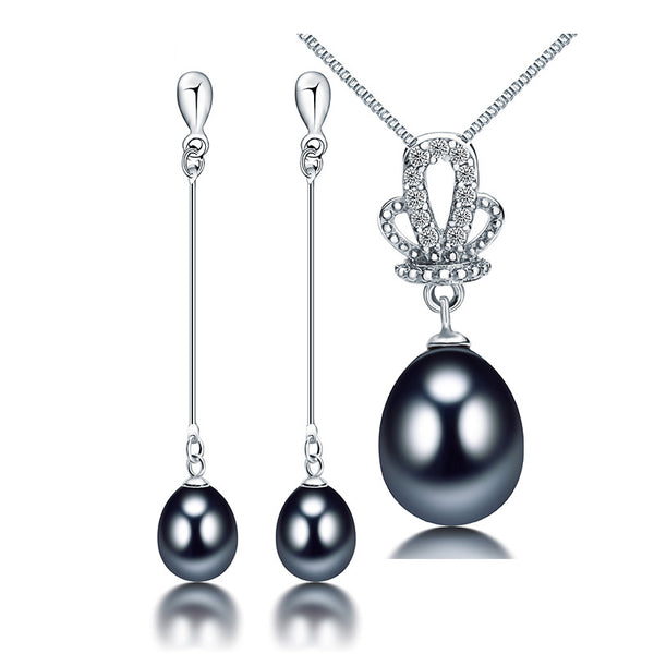 Super Deal Fine Elegant Jewelry Set Top Quality Freshwater Pearl Pendant/Earrings for Women