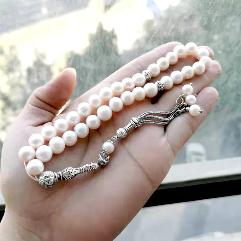 Tasbih Natural Pearl Hot sale style Freshwater pearl misbaha rosary bead pearl bracelet Women Love gift