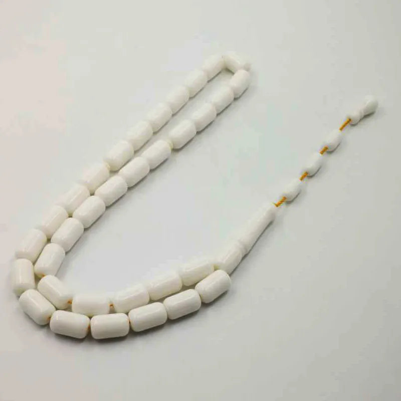 Man's Tasbih High imitation ivory resin prayer beads gift for father good quality Misbaha white Bracelets