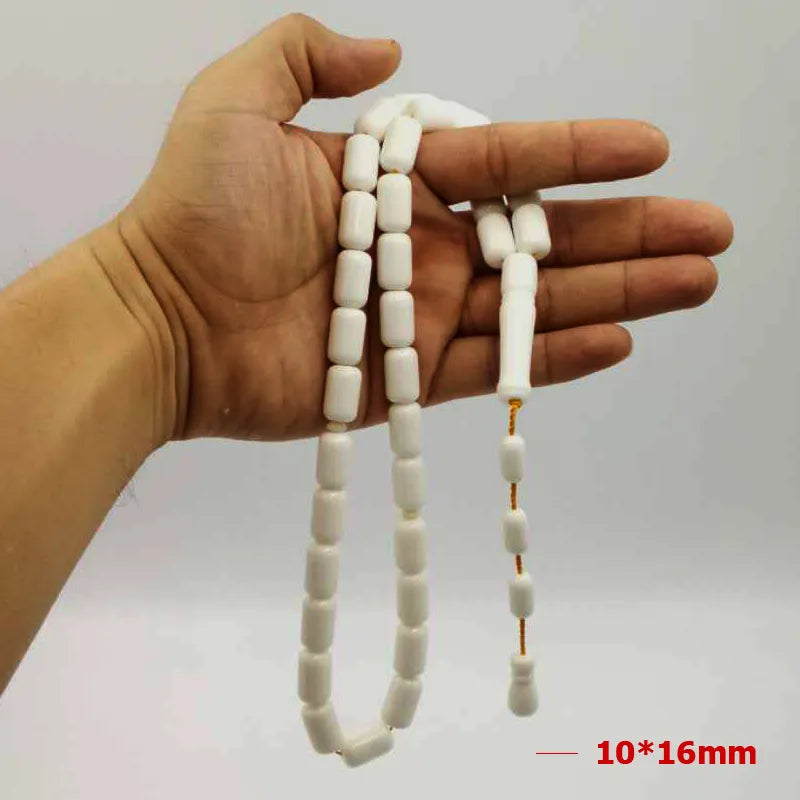 Man's Tasbih High imitation ivory resin prayer beads gift for father good quality Misbaha white Bracelets