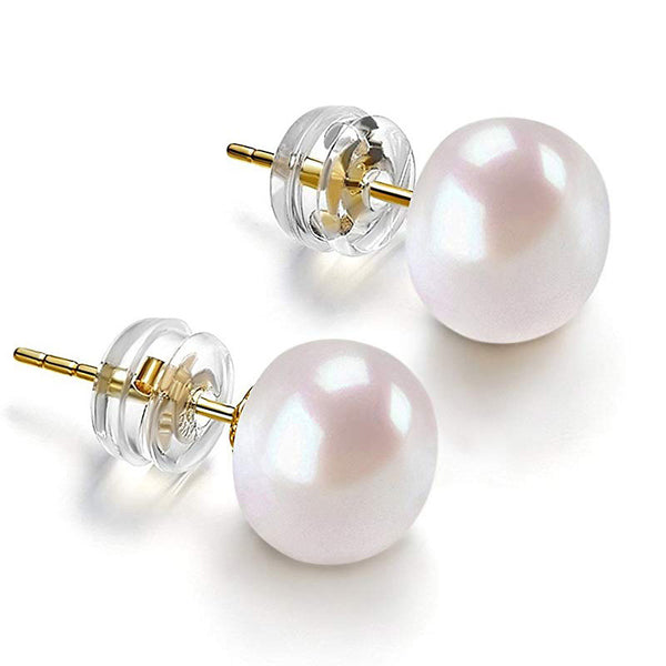 White Cultured Freshwater Pearl Earrings For Women