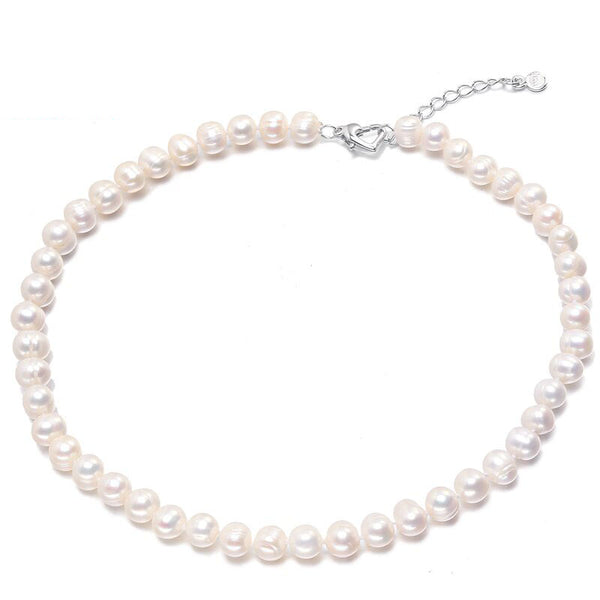 White Freshwater Cultured Baroque Pearl Necklace for Women