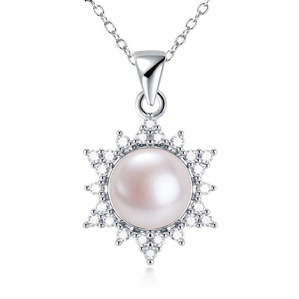 AAA Zircon Pearl Pendant 100% Real Natural Pearl Necklace