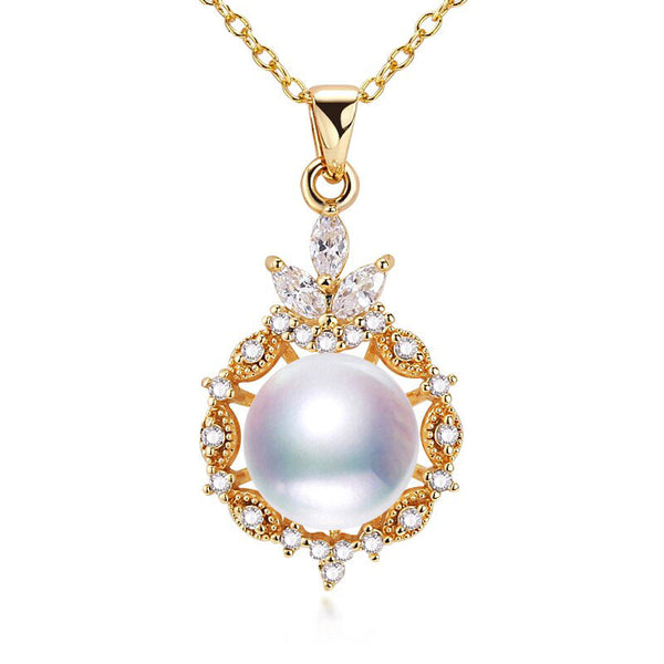 High Quality Pearl Necklace Classic 100% Natural Pearl 14k Gold Filled Women