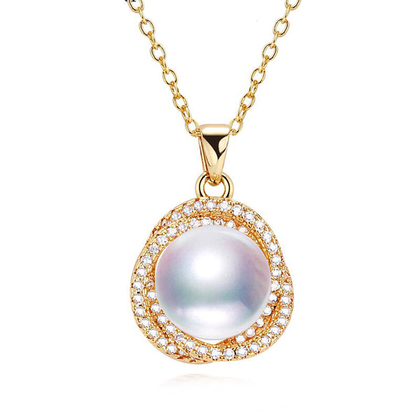 Trendy Pearl Necklace 100% Natural Pearl 14k Gold Filled Women