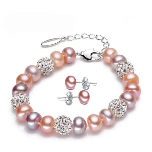 Charm Bracelet Pearl Jewelry Bracelets 8-9mm Natural Freshwater Pearl 925 Sterling Silver Bracelet