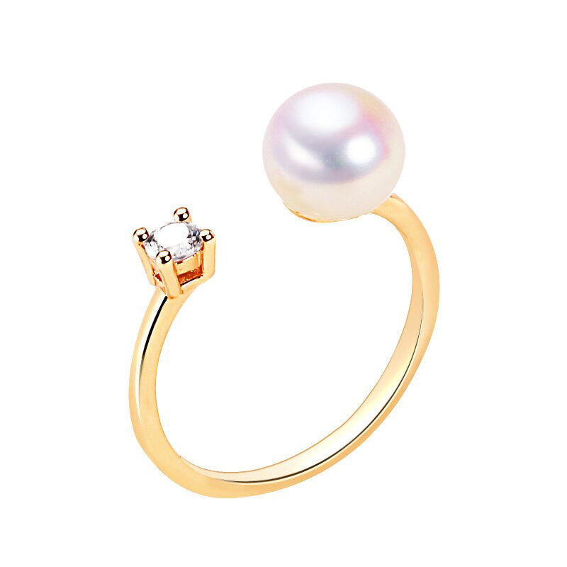 New Zircon Diamond Pearl Ring