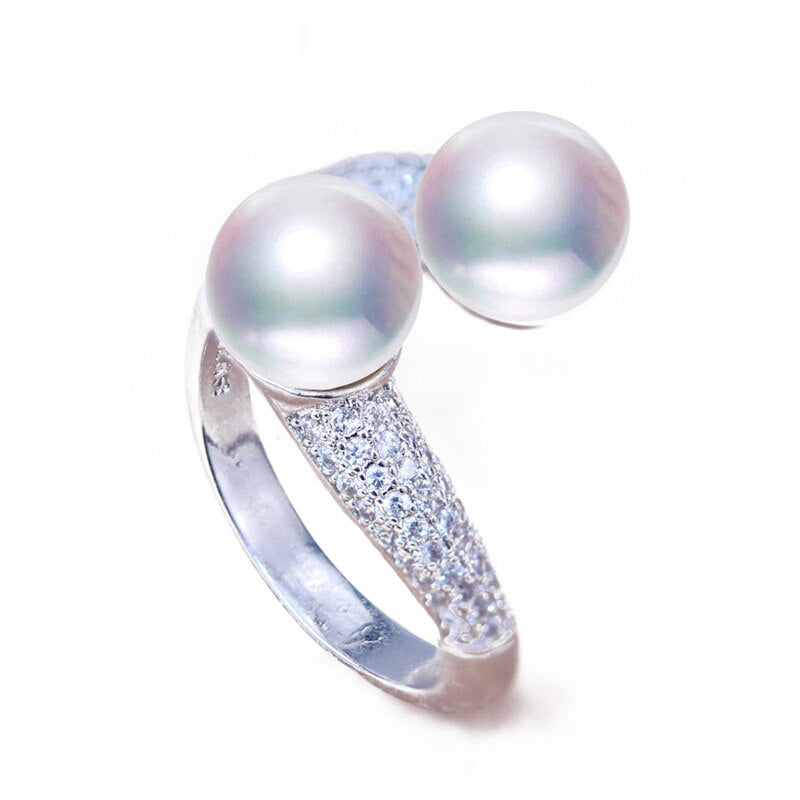 Fashion Pearl Ring Pearl Jewelry Natural Freshwater Pearl 925 Sterling Silver Jewelry For Women