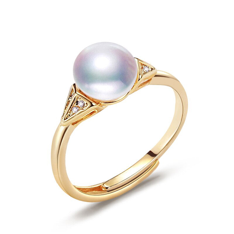 Pearl Ring  100% Real Natural Pearl Simple Fashion Ring