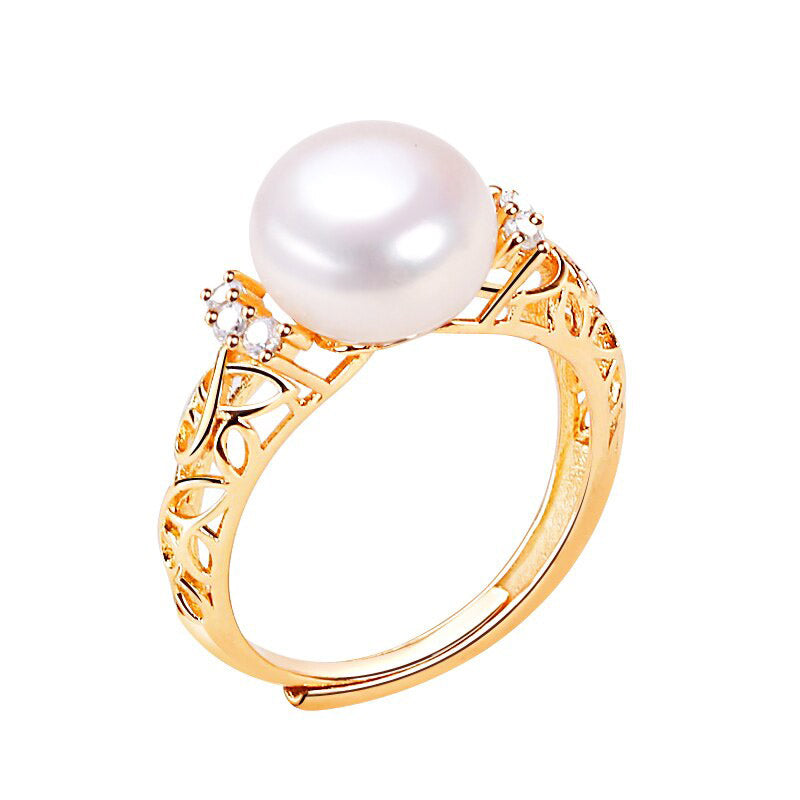 New Fine Pearl Ring 100% Real Natural Freshwater Pearl Design Ring