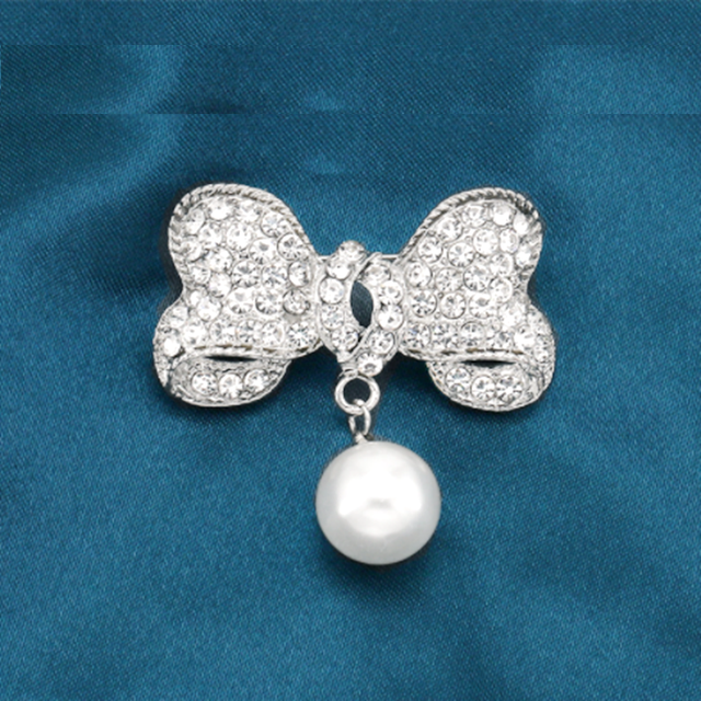 2PCS Brooch Women Clothes Fixed Pin Anti-Glare  Pearl Corsage