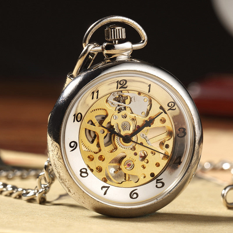 Silver Hand Winding Full Steel Pocket Watches