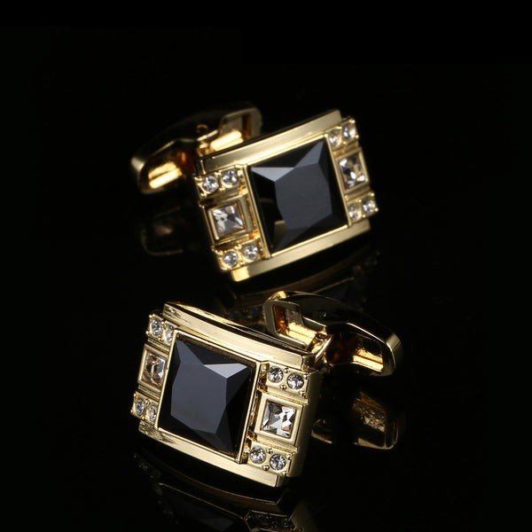 Mens Luxury Black Crystal Cufflinks