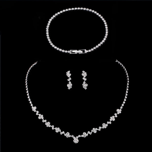 Simple Style Crystal Bridesmaid Bridal Wedding Jewelry Sets