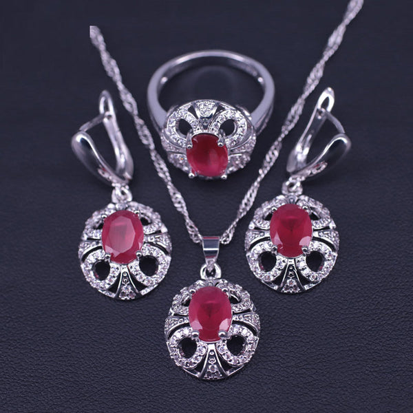 Face cute  silver color jewelry earrings rings necklace set