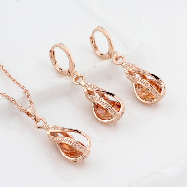 Wedding Hollow Irregular Cubic Zircon Jewelry Sets