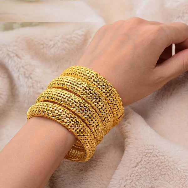 4Pcs New Fashion lady Luxury Gold Color Jewelry Bangles