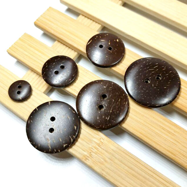 20pcs/50pcs 10/12/20/23/25/28/30MM 7 Size Natural Coconut Buttons