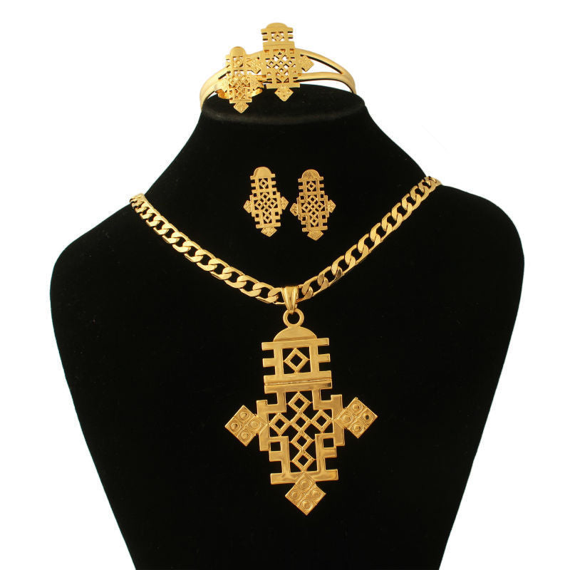 Big Size Ethiopian Cross Habesha jewelry Sets