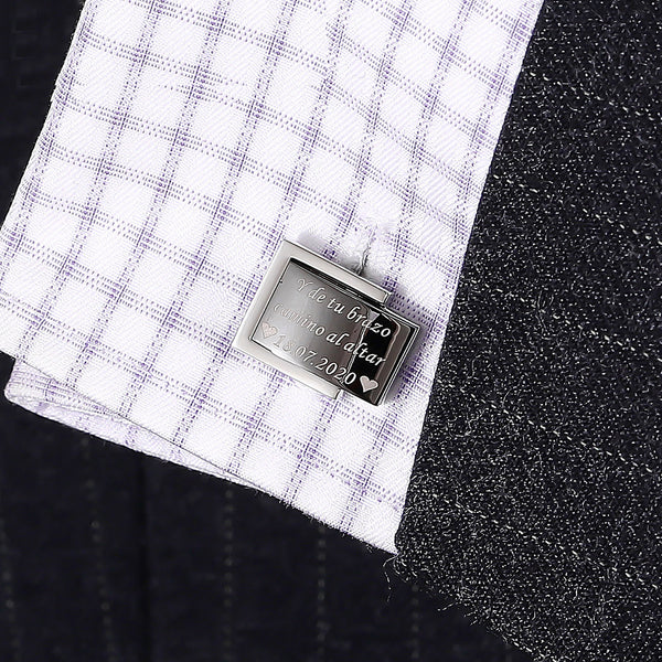 Personalized Mens Black Shirts Cufflinks