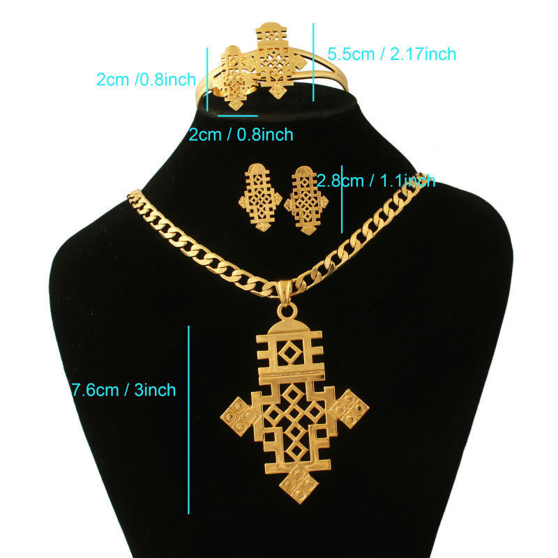 Big Size Ethiopian Cross Habesha jewelry Sets