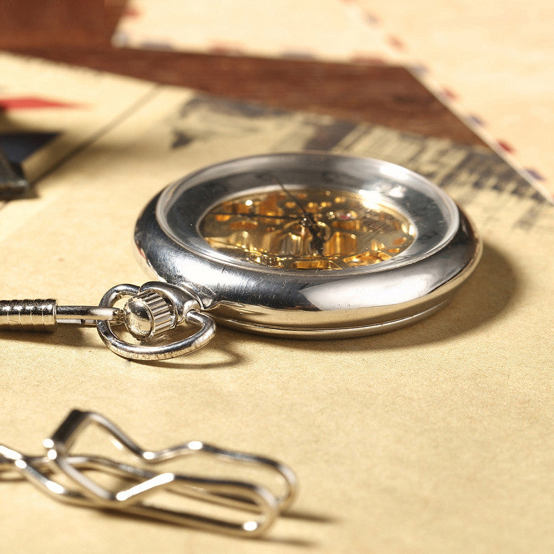 Silver Hand Winding Full Steel Pocket Watches