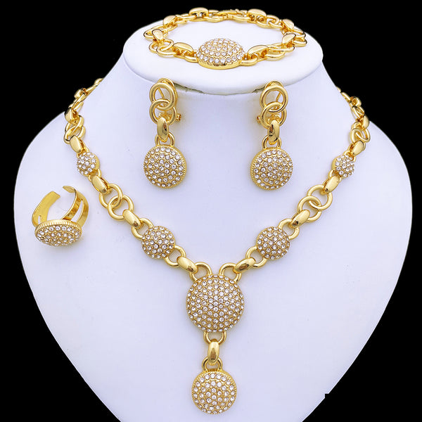 Fashion Jewelry Sets  Gold Color Jewelry Necklaces And Earring Sets For Women