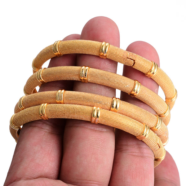 4Pcs New Fashion lady Luxury Gold Color Jewelry Bangles Ethiopian African Women