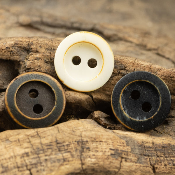 White Bone Buttons Genuine Oriental Sytyle Two Hole Buttons