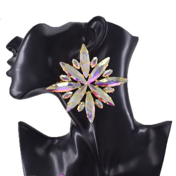 8.5cm Dazzling Women Snowflake Jewelry Delicate Snow Earring