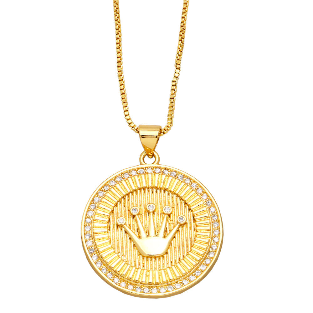 Copper Gold Plated San Benito Necklaces for Women CZ Rhinestone Big  Necklaces