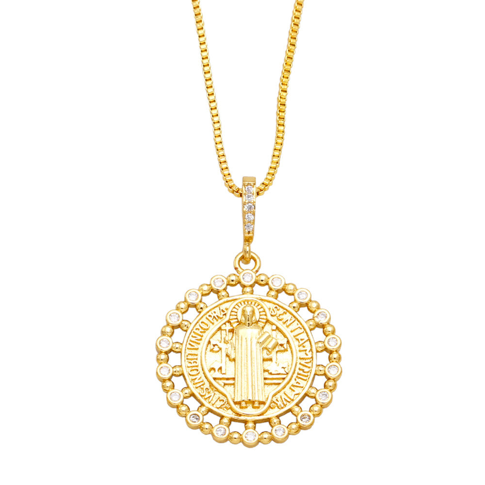 Copper Gold Plated San Benito Necklaces for Women CZ Rhinestone Big  Necklaces