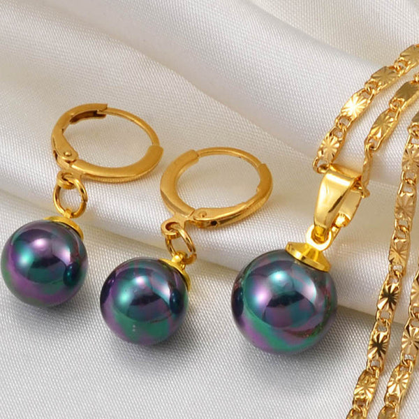 Hawaiian Colour Ball Pearl Jewelry sets