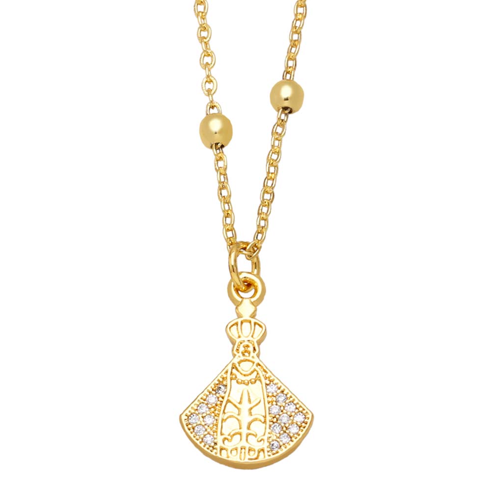 Mini Gold Plated Brazil Virgin Mary Necklaces for Women