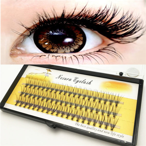 Fashion 10D natural false eyelashes bundles, extension eyelash cluster