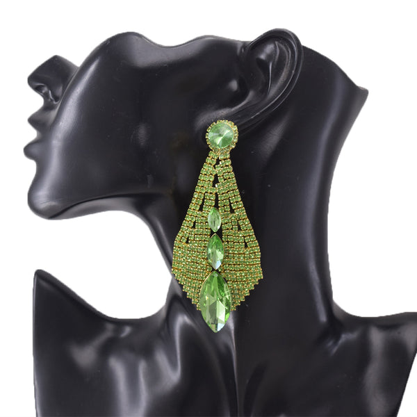 8.6cm Light Green Gorgeous Drop Earring for Wedding Jewelry