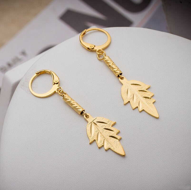 24k Earrings Girls Dubai Gold Turkish Egyptian Algeria Indian Moroccan Saudi Gold Earrings